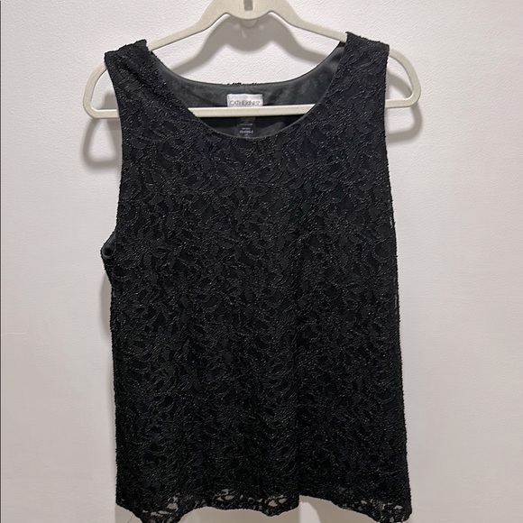 Catherines Tops - Catherine’s Plus Size 18W Black Lace‎ Blouse Sleeveless